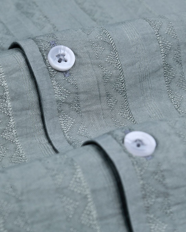 Basil Green Wave Line - Half Sleeve - Airlite Shirt