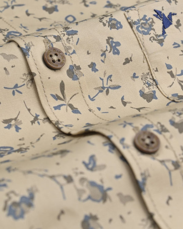 Yellow Bloom print - Half Sleeve - Stain Proof