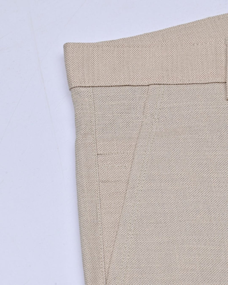 Dark Cream Steel Printed - 2 way stretch - COTTON PANT