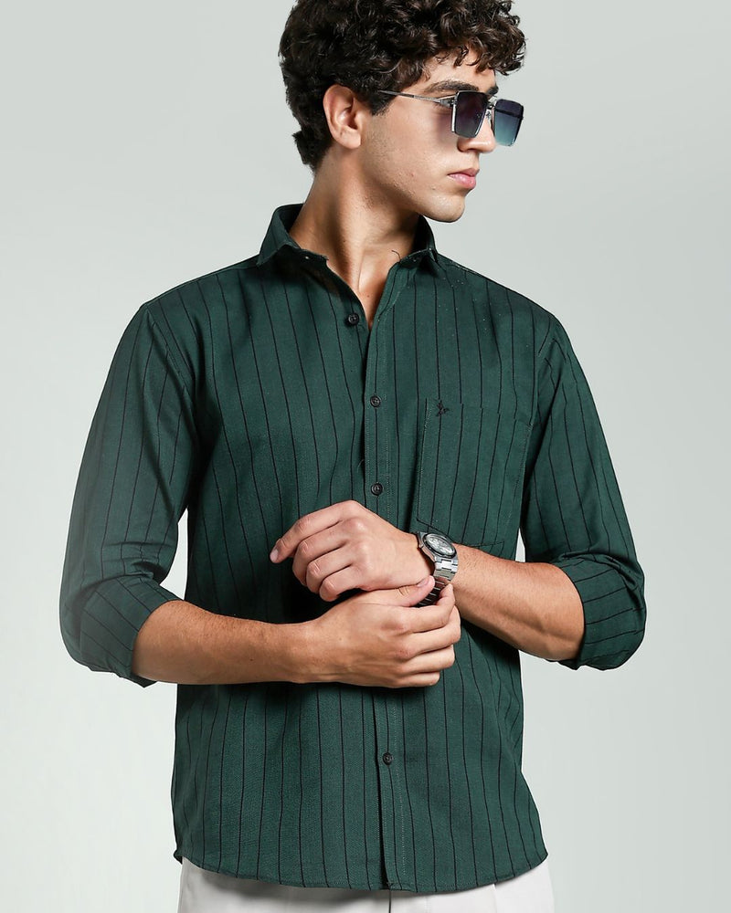 Dark Emerald Green Stripes- Full-Stain Proof
