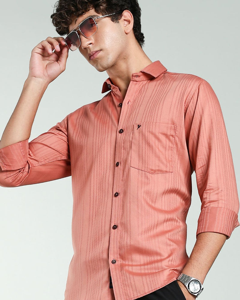 Copper Brown Self Design - Full-Stain Proof