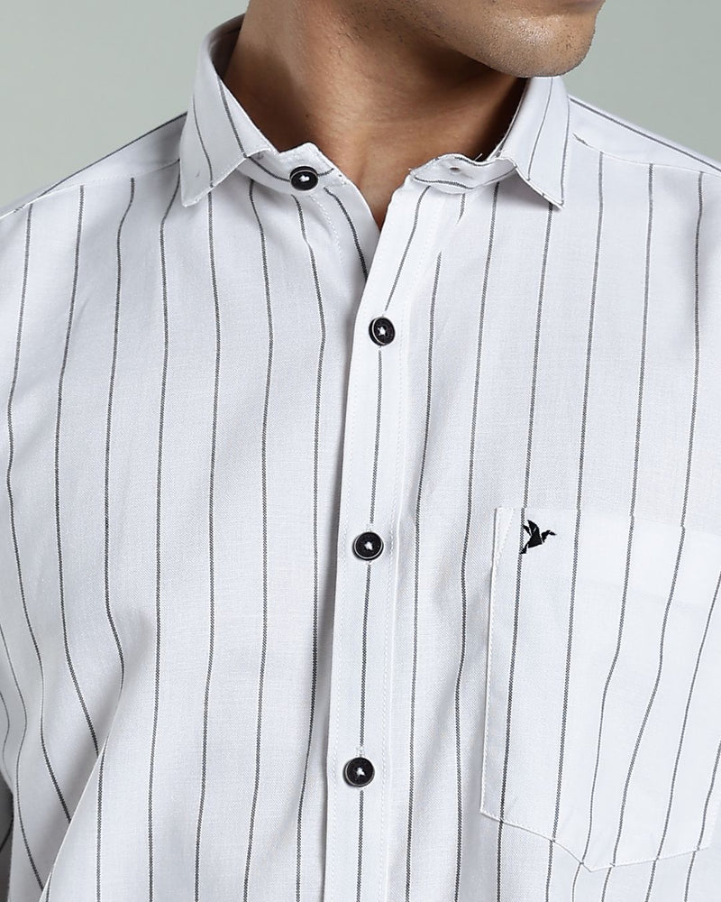 Rich White & Black Stripes- Full-Stain Proof