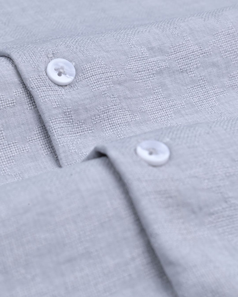 Dusty Charcoal Micro Dotted  Line - Half Sleeve - Airlite Shirt