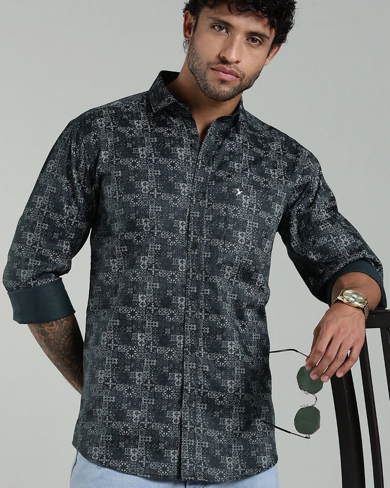Green Tribal Print-Full-Stain Proof