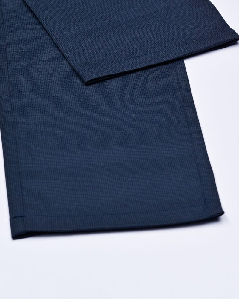 Navy Mesh Printed - 2 way stretch - COTTON PANT