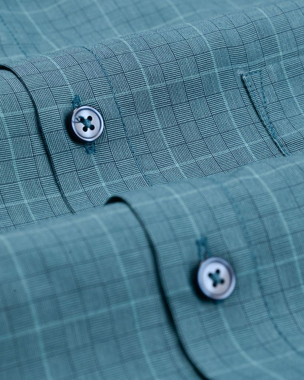 Elegant Green Grid- Full-Cotton Rich
