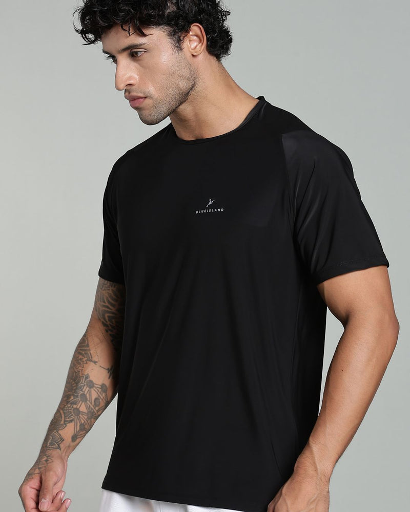Black - Active wear Round neck Tshirt
