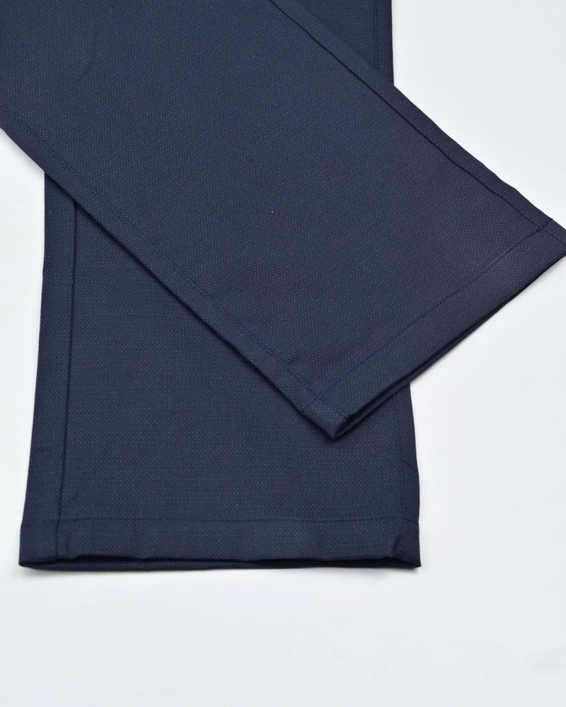 Navy Dot Printed - 2 way stretch - COTTON PANT