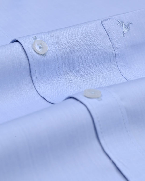 Ice Blue Solid - Full-Giza Cotton