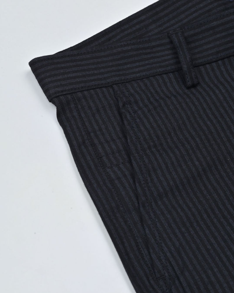 Black Mini stripes - 2 way stretch - COTTON PANT