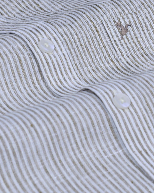 Brown Grid Lines -Full-Bamboo Linen