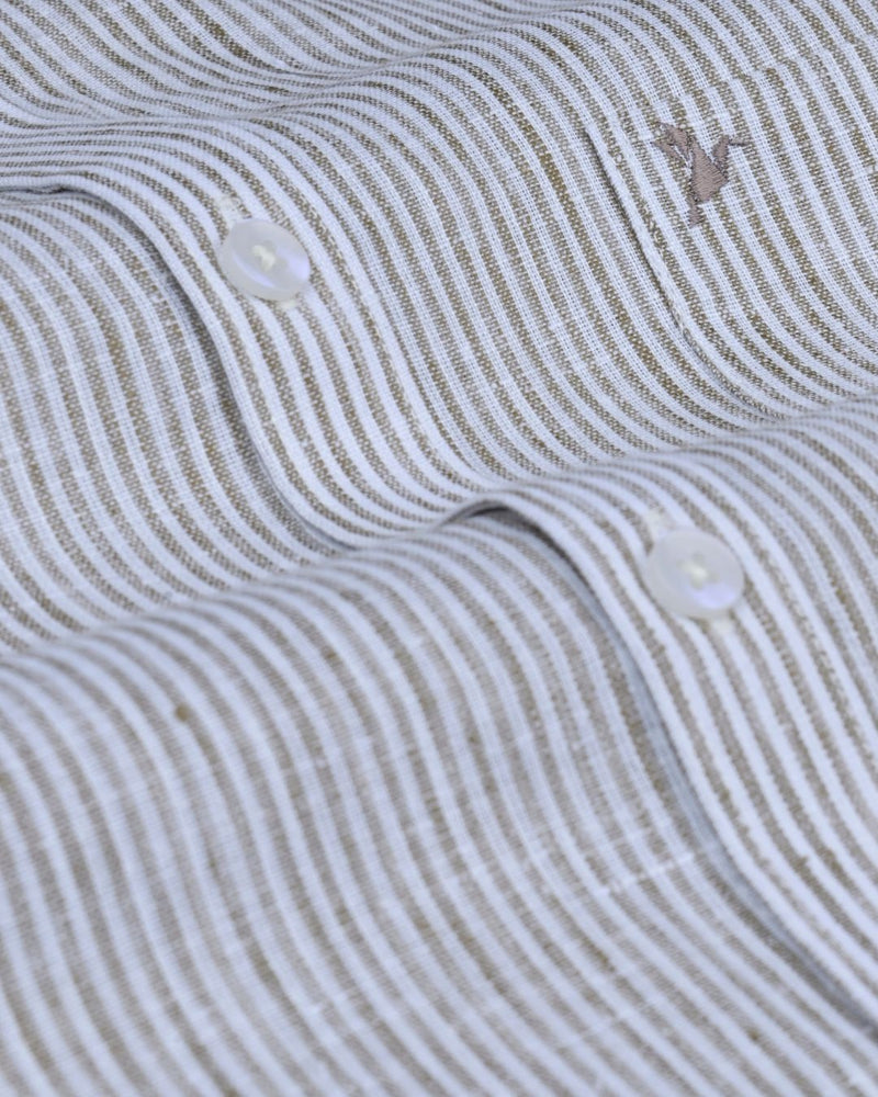 Brown Grid Lines -Full-Bamboo Linen