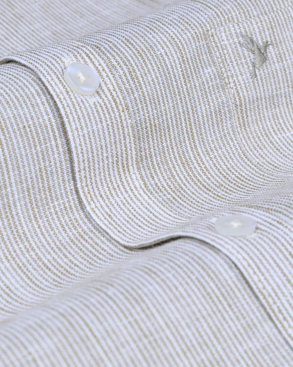 White Grid Stripes -Full-Bamboo Linen