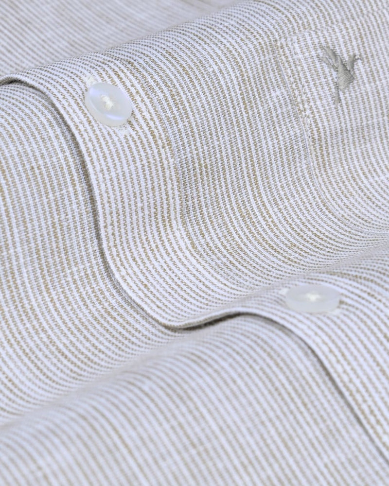 White Grid Stripes -Full-Bamboo Linen