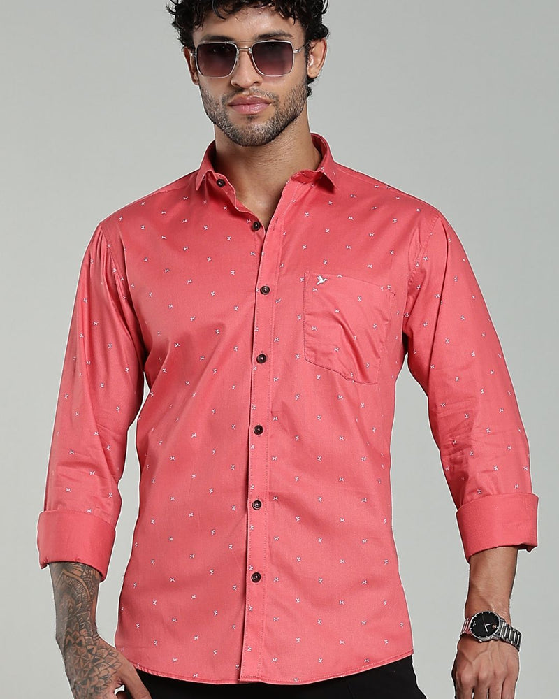 Salmon Pink Print-Full-Stain Proof