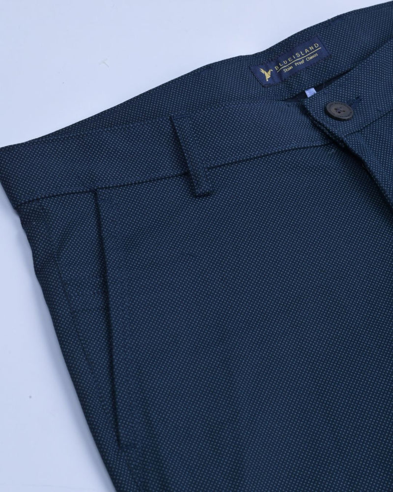 Navy Diamond Printed - 2 way stretch - COTTON PANT