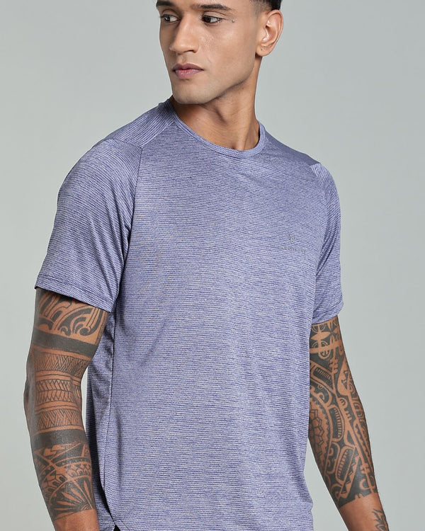 Violet Dotted Lines - Active wear Round neck Tshirt