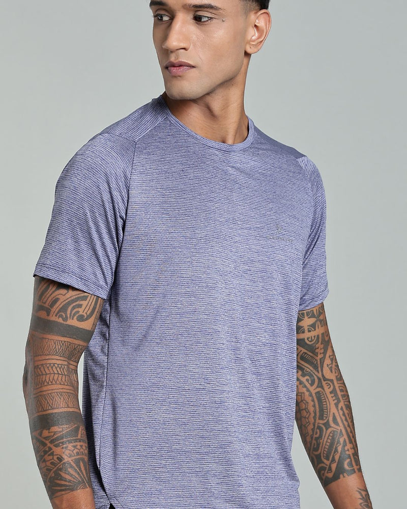 Violet Dotted Lines - Active wear Round neck Tshirt