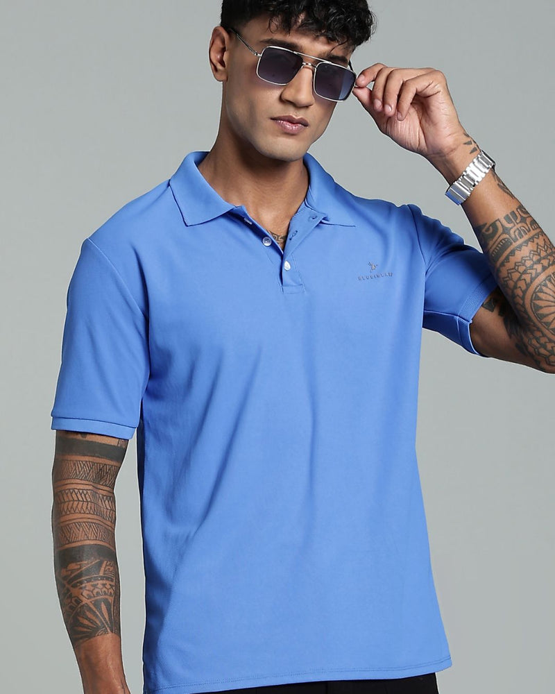 Cornflower Blue - Active wear Polo Tshirt