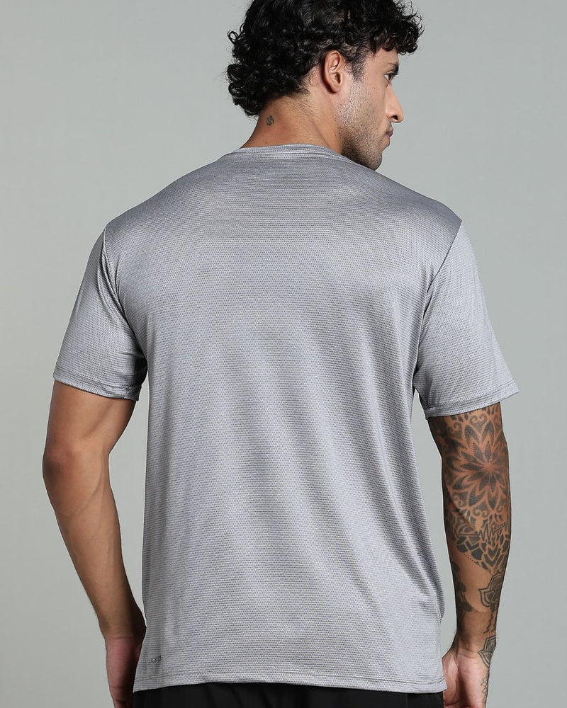 Lite Grey Dotted Lines - Active wear Round neck Tshirt