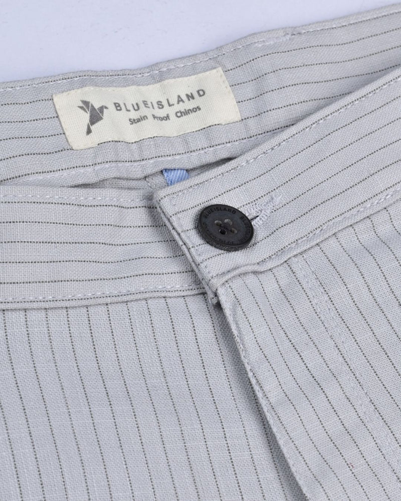 Ash Grey Dotted Lines - 2 way stretch - COTTON PANT