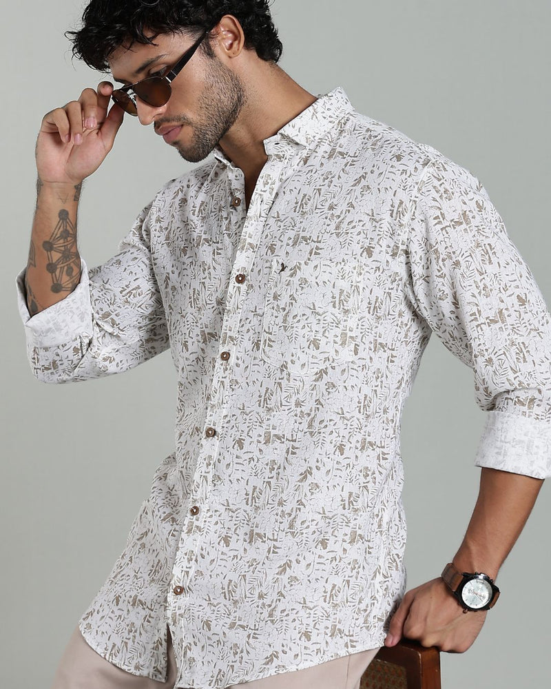 White & Golden Print-Full-Stain Proof