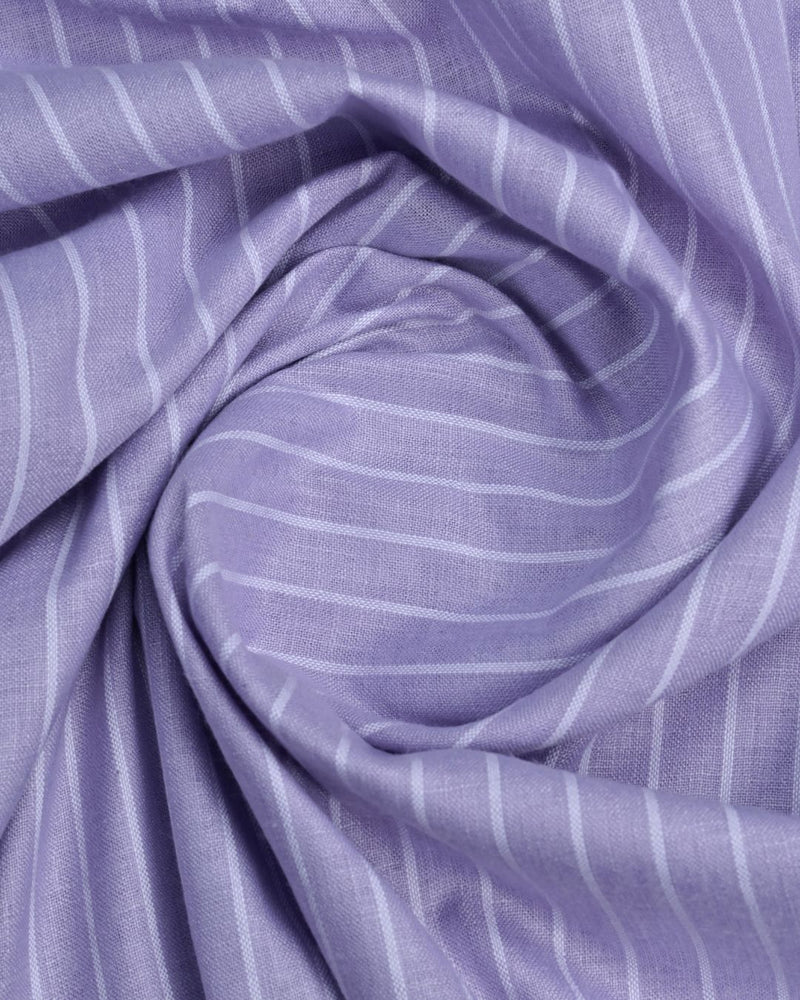 Violet and white Stripes -Full-Bamboo Linen