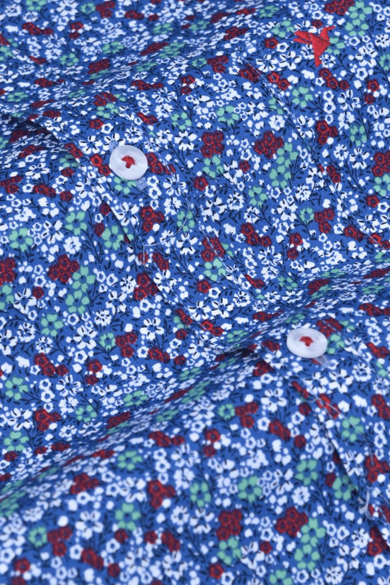 Blue & Red Flower Print -Full-Stain Proof