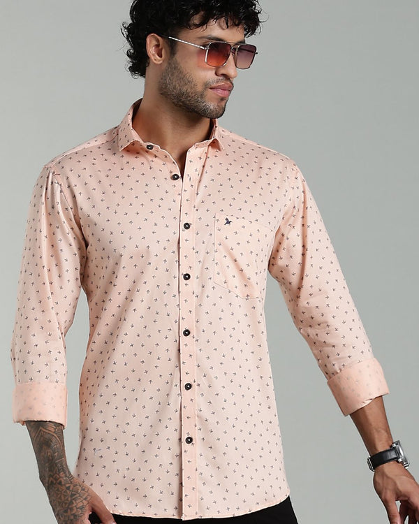 Peach Orange Petal Print-Full-Stain Proof