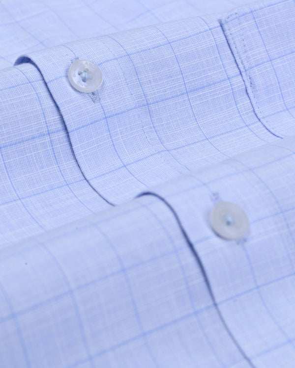 Retro Blue Checks- Full-Cotton Rich