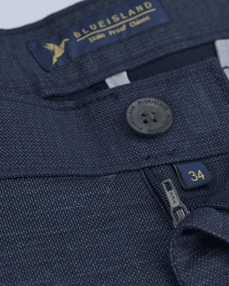 Navy Dot Printed - 2 way stretch - COTTON PANT