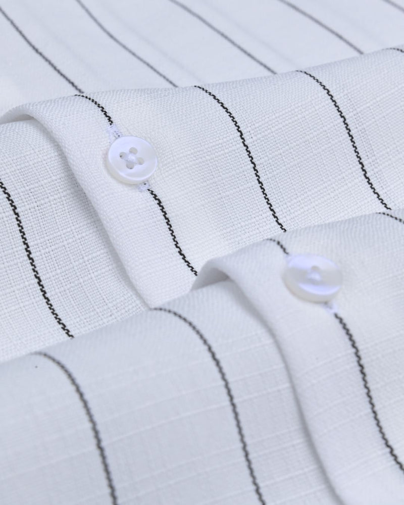 Moon White Linear Pattern - Half Sleeve - Airlite Shirt