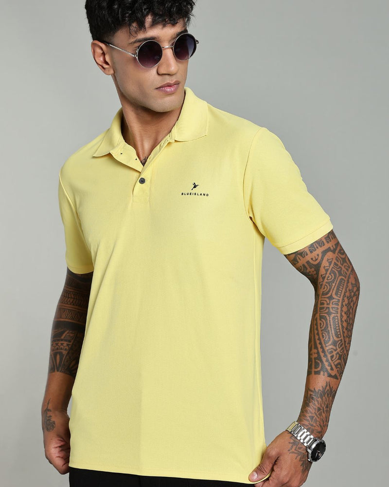 Soft Yellow - Active wear Polo Tshirt