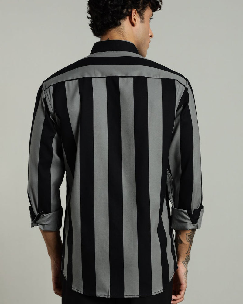 Black Twin Stripes -Full-Stain Proof
