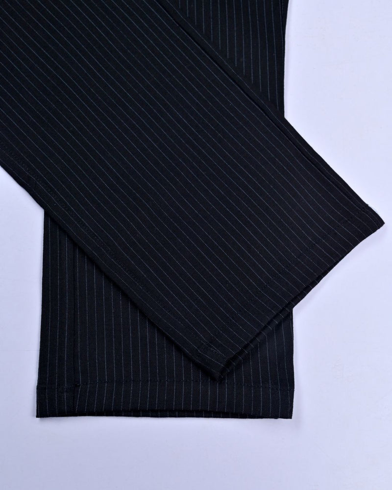 Black Dotted Lines - 2 way stretch - COTTON PANT