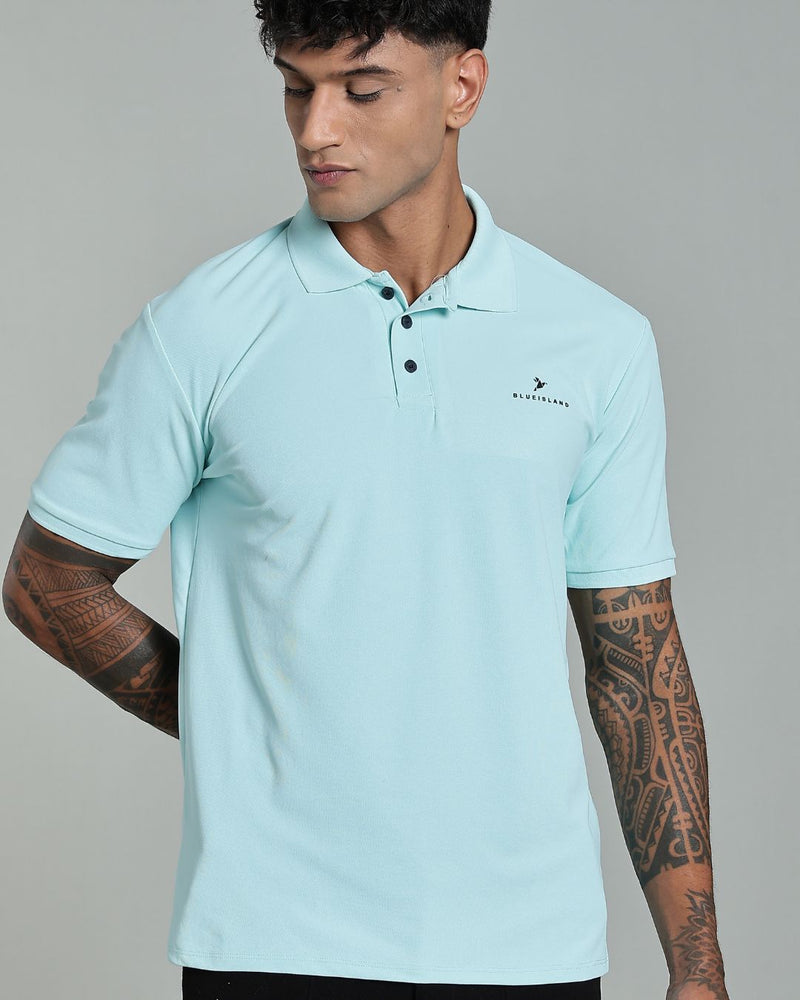 Aqua Blue - Active wear Polo Tshirt