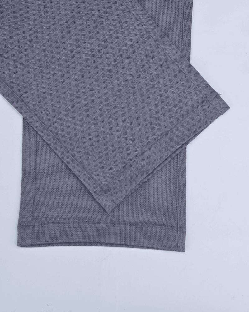 Ash Grey Dot Printed - 2 way stretch - COTTON PANT