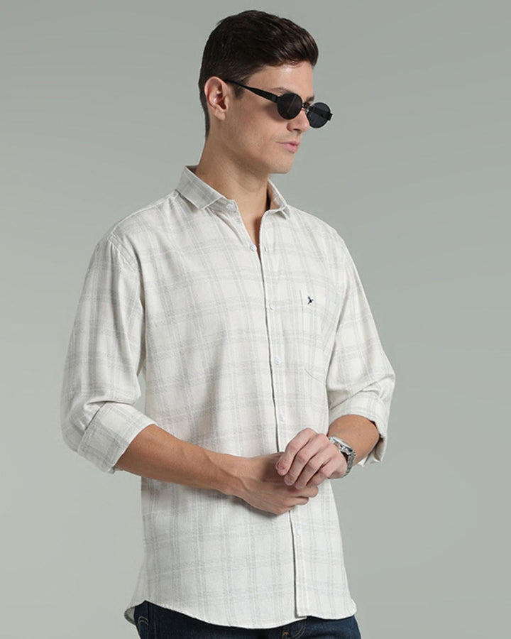 Cream Dotted Line Checks -Full-Stain Proof