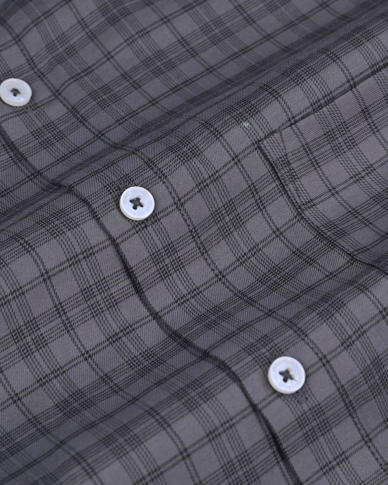 Grey Multi Line Box Checks - Full-Cotton Rich