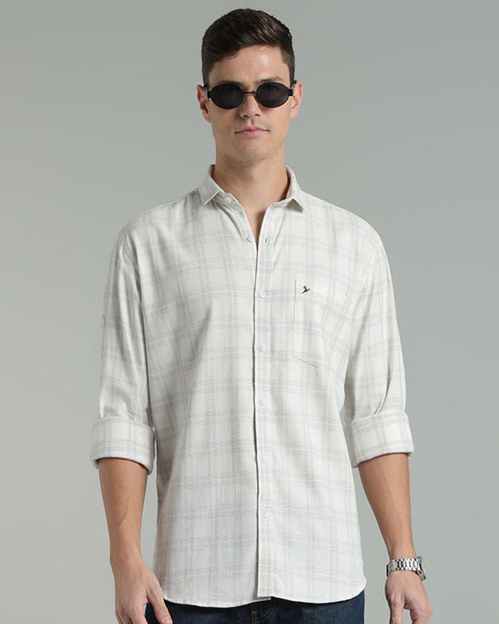 Cream Dotted Line Checks -Full-Stain Proof