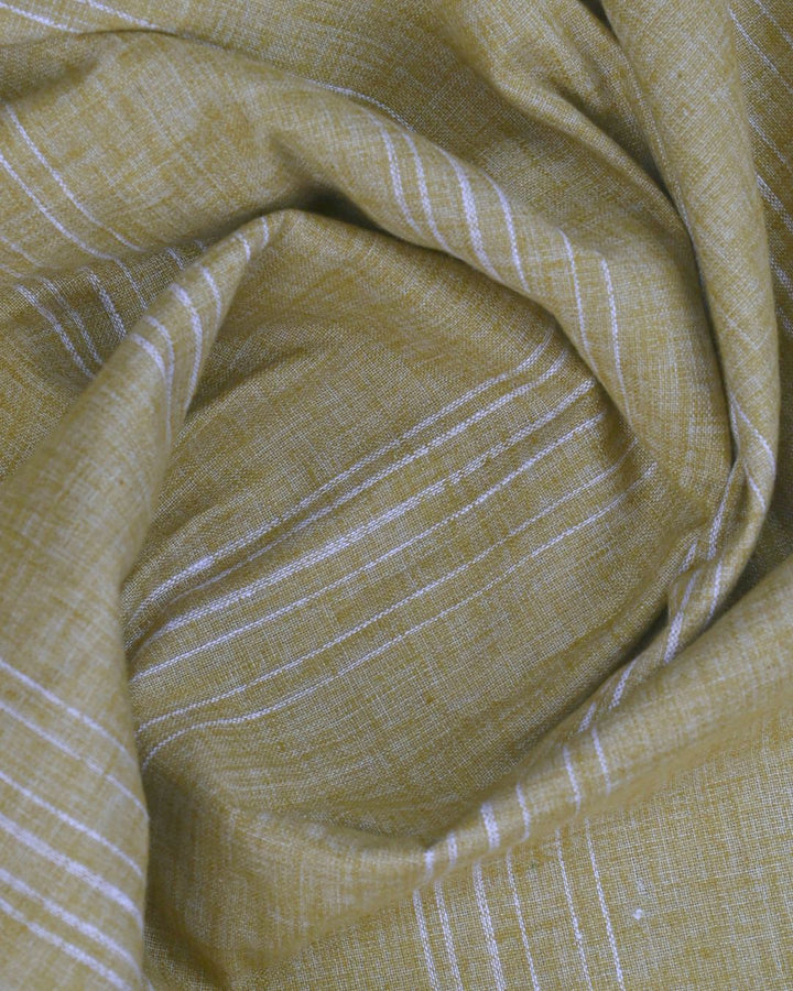 Desert Khaki Stripes -Full-Cotton Linen Shirt
