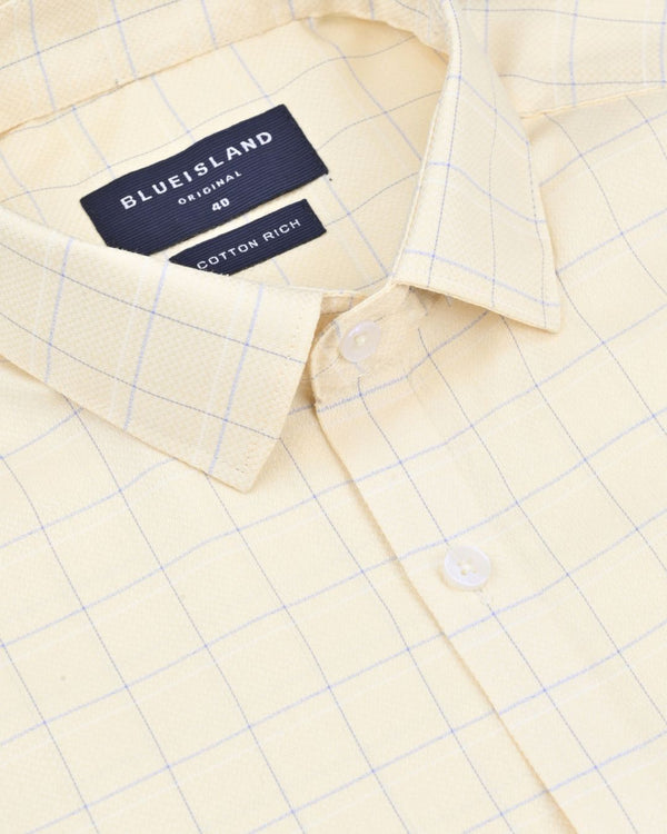 Beige Mist Checks - Full-Cotton Rich