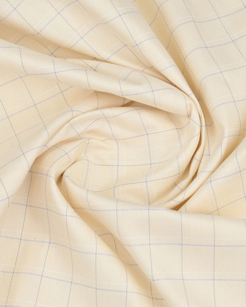 Beige Mist Checks - Full-Cotton Rich