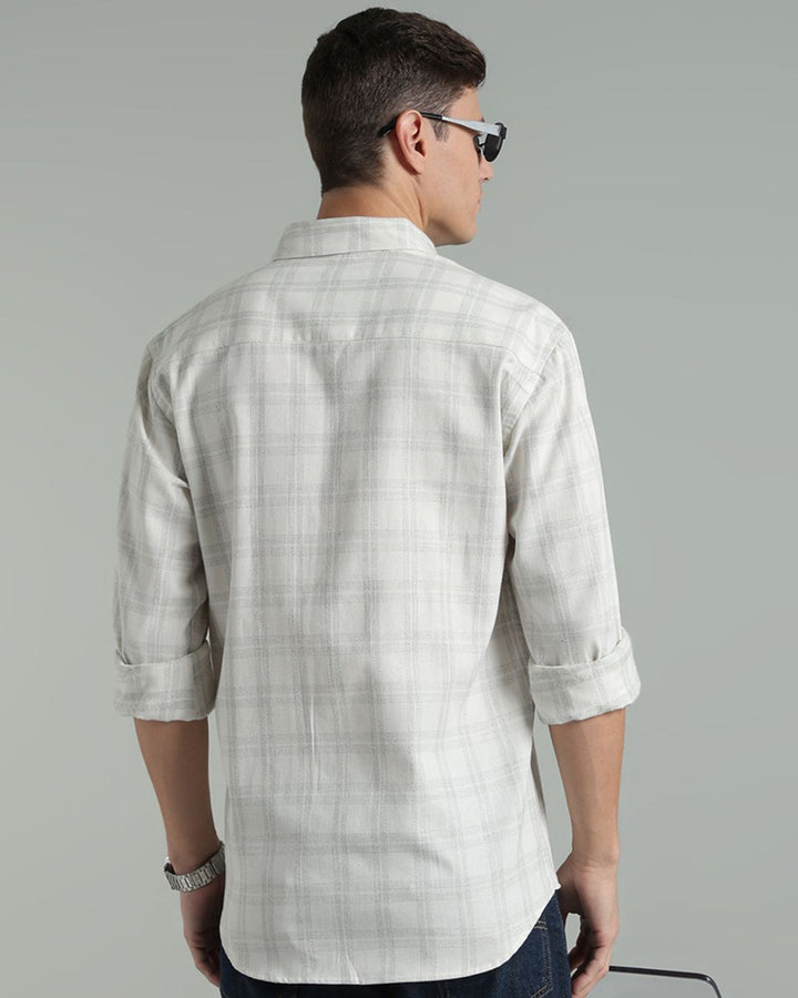 Cream Dotted Line Checks -Full-Stain Proof