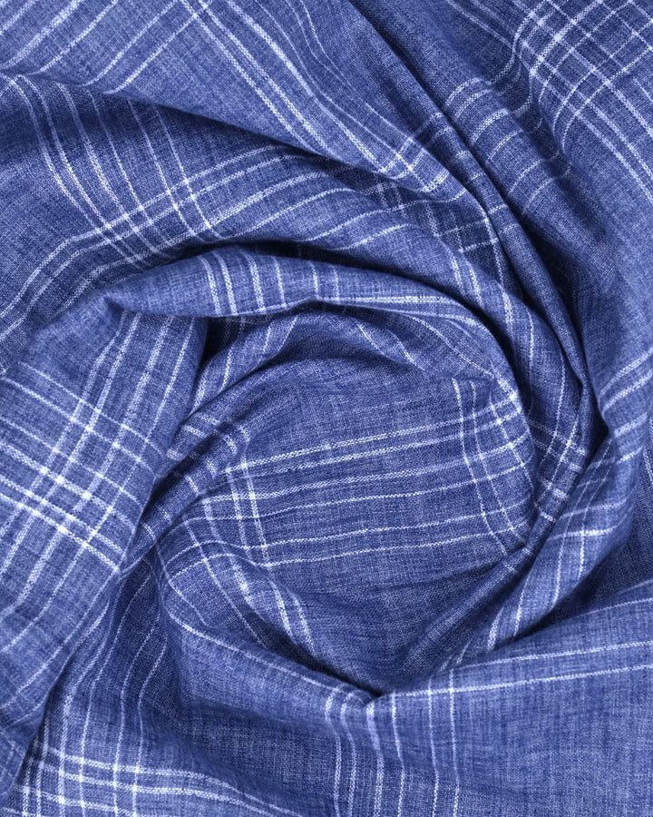 Denim Checks -Full-Cotton Linen Shirt