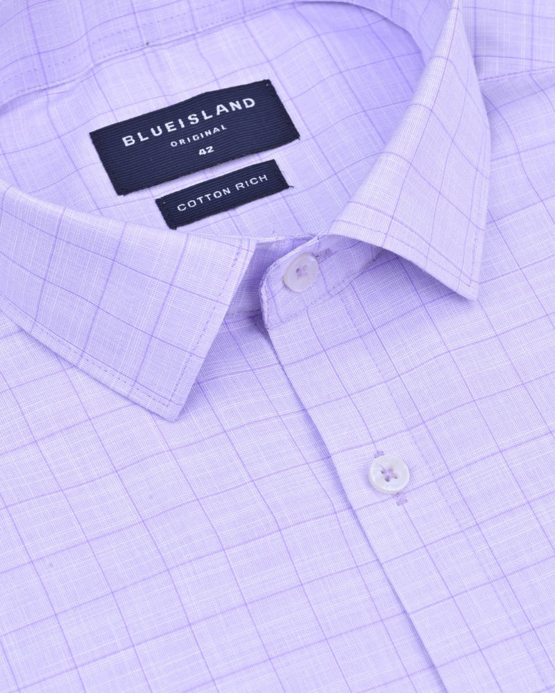 Retro Lavender Checks- Full-Cotton Rich