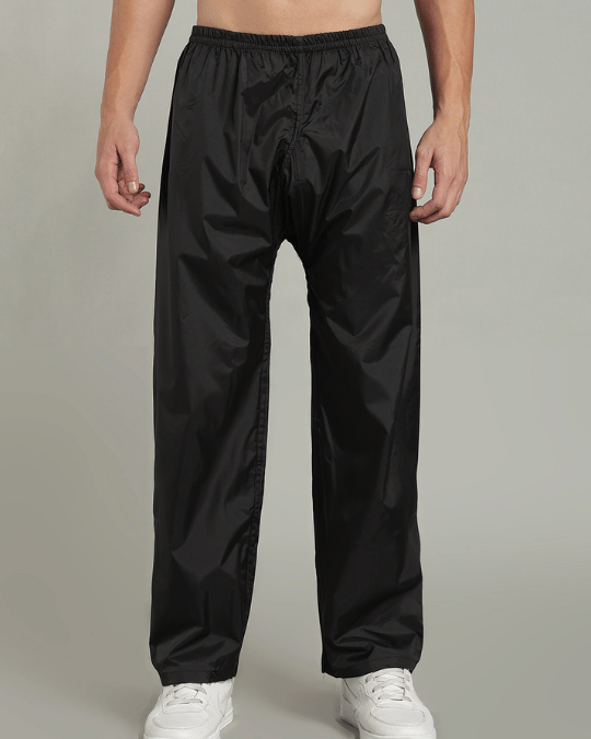 Black with Golden Brown Sleeve - Rain Jacket with Pant & Mobile Pouch