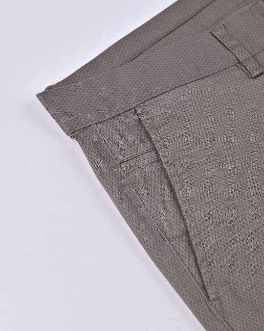 Cement Grey Diamond Printed - 2 way stretch - COTTON PANT