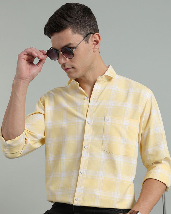 Yellow & White Box Checks -Full-Stain Proof