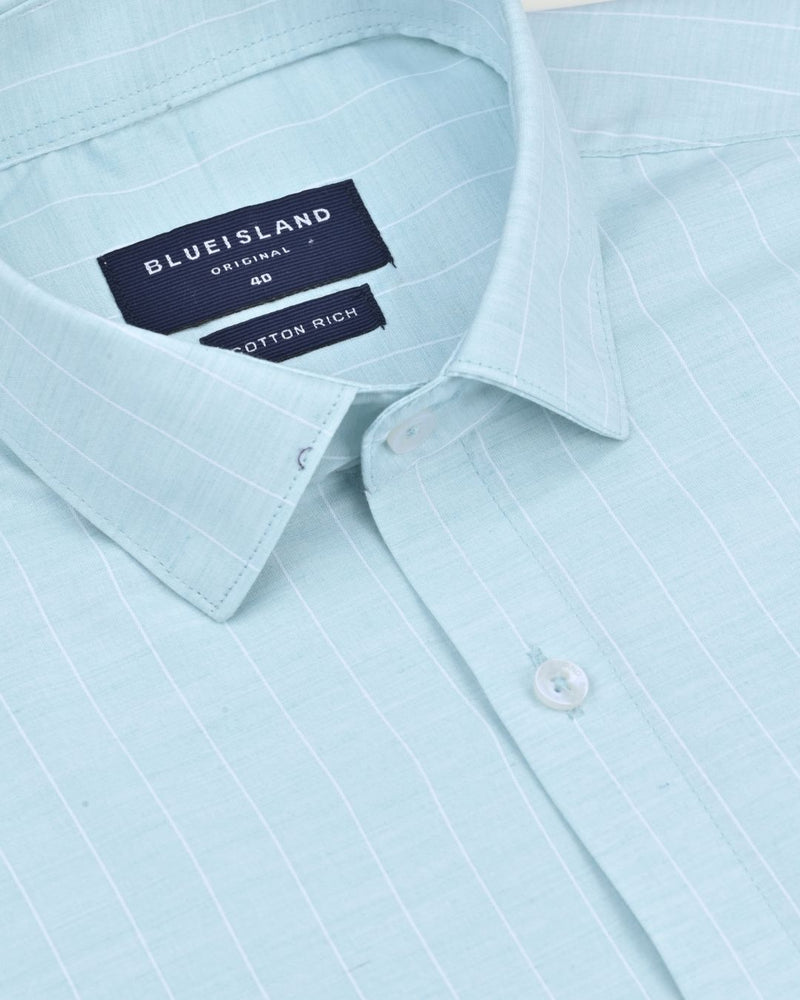 Mint Green Stripes - Full-Cotton Rich